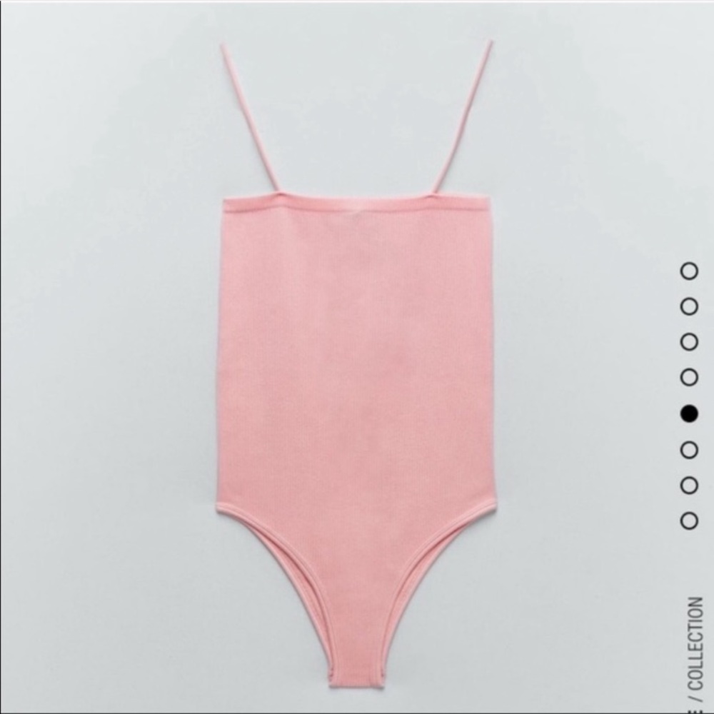 ZARA Limitless Contour Collection Seamless Baby Ribbed Bodysuit pink